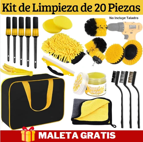 Kit De 20 Piezas de Limpieza | GRATIS Maleta Organizadora